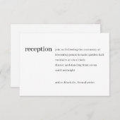 シンプルミニマモダンリストブラックウェディング エンクロージャーカード (正面/裏面)