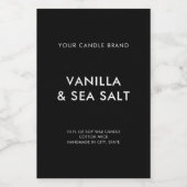 シンプルミニマモダンリストブラックキャンドルラベル フードラベル (シングルラベル)