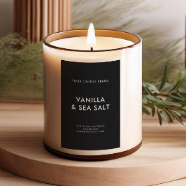 シンプルミニマモダンリストブラックキャンドルラベル フードラベル