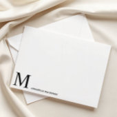 シンプルミニマモダンリストブラックモノグラムノートカード 招待状