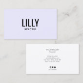 シンプルミニマモダンリストプロフェッショナルライトパープル 名刺 (正面/裏面)