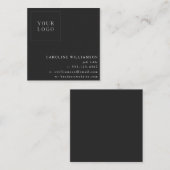 シンプルミニマモダンリストプロフェッショナルロゴブラック スクエア名刺 (正面/裏面)
