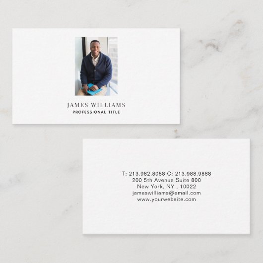 シンプルミニマモダンリストプロフェッショナル写真 名刺 (正面/裏面)