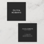 シンプルミニマモダンリストマットブラック スクエア名刺 (正面/裏面)