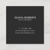 シンプルミニマモダンリストマットブラック スクエア名刺 (裏面)