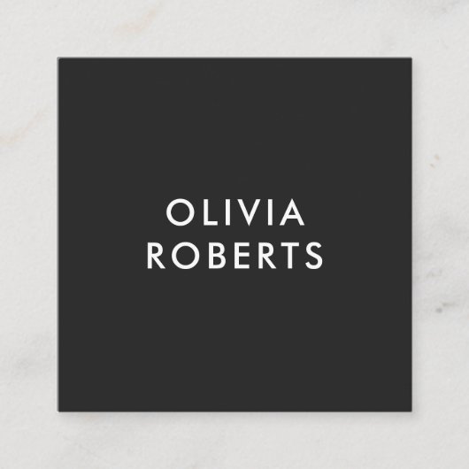 シンプルミニマモダンリストマットブラック スクエア名刺 (正面)