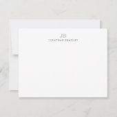 シンプルミニマモダンリストモノグラムのプロフェッショナル ノートカード (正面)