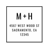 シンプルミニマモダンリストモノグラム差出人住所 セルフインキングスタンプ (デザイン)