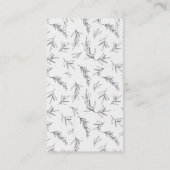 シンプルミニマモダンリストユーカリ結婚オリーブ エンクロージャーカード (裏面)