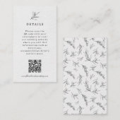 シンプルミニマモダンリストユーカリ結婚オリーブ エンクロージャーカード (正面/裏面)