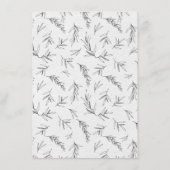 シンプルミニマモダンリストユーカリ結婚オリーブ エンクロージャーカード (裏面)