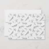 シンプルミニマモダンリストユーカリ結婚オリーブ 出欠カード (裏面)