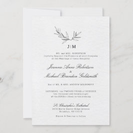 シンプルミニマモダンリストユーカリ結婚オリーブ 招待状