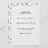 シンプルミニマモダンリストユーカリ結婚オリーブ 招待状 (正面/裏面)