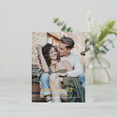 シンプルミニマモダンリスト写真の日付を保存 箔招待状ポストカード (立ち正面)