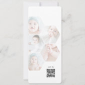 シンプルミニマモダンリスト写真コラージバプテスマ 招待状 (裏面)