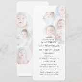 シンプルミニマモダンリスト写真コラージバプテスマ 招待状 (正面/裏面)