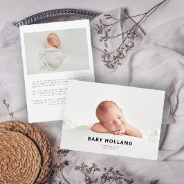 シンプルミニマモダンリスト写真ベビー 案内状