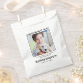 シンプルミニマモダンリスト写真誕生日パーティー フェイバーバッグ (クリップ留めされた状態)