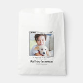 シンプルミニマモダンリスト写真誕生日パーティー フェイバーバッグ (正面)