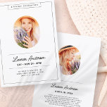 シンプルミニマモダンリスト写真誕生日パーティー 招待状<br><div class="desc">デザインはsans serifとシンプルscriptフォントを含むタイポグラフィで構成される。</div>