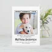 シンプルミニマモダンリスト写真誕生日パーティー 招待状 (スタンド正面)