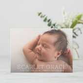 シンプルミニマモダンリスト型フォト誕生 案内状 (スタンド正面)