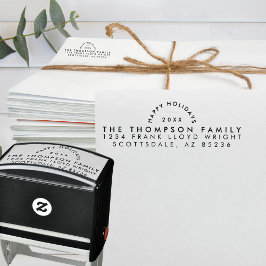 シンプルミニマモダンリスト差出人住所クリスマス セルフインキングスタンプ