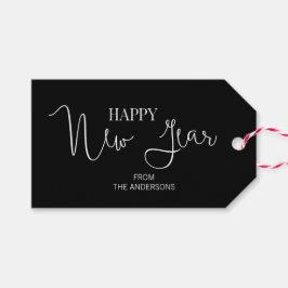 シンプルミニマモダンリスト新年おめでとう ギフトタグ