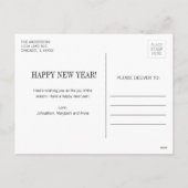 シンプルミニマモダンリスト新年おめでとう シーズンポストカード (裏面)