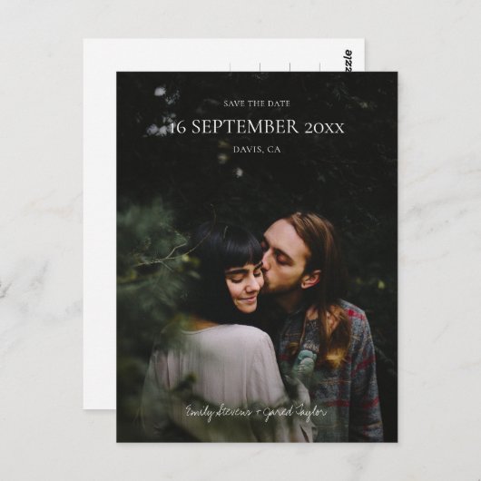 シンプルミニマモダンリスト日付の保存 ポストカード (正面/裏面)