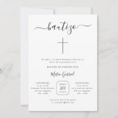 シンプルミニマモダンリスト洗礼 |ボースペインのティゾ 招待状 (正面)