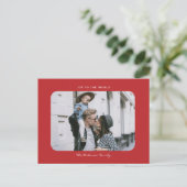 シンプルミニマモダンリスト清浄なクリスマス写真ポー ポストカード (スタンド正面)