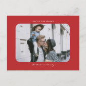 シンプルミニマモダンリスト清浄なクリスマス写真ポー ポストカード (正面)