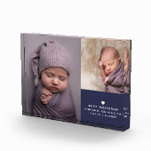 シンプルミニマモダンリスト男の赤ちゃん誕生日付の状態 フォトブロック (右)