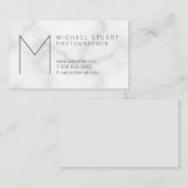 シンプルミニマモダンリスト白大理石モノグラム 名刺 (正面/裏面)