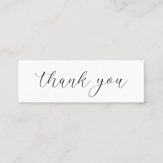シンプルミニマモダンリスト白黒ありがとう スキニー名刺 (正面)