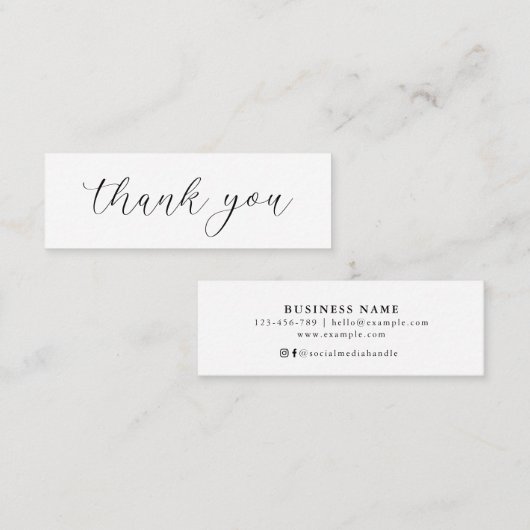 シンプルミニマモダンリスト白黒ありがとう スキニー名刺 (正面/裏面)