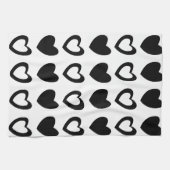 シンプルミニマモダンリスト白黒ハート キッチンタオル (横)