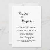 シンプルミニマモダンリスト白黒結婚ズ 招待状 (正面)