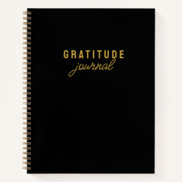 シンプルミニマモダンリスト黒感謝ジャーナル ノートブック