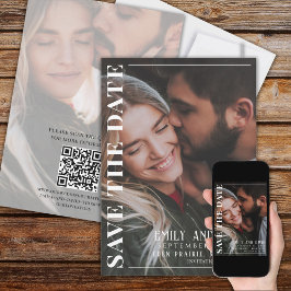 シンプルミニマモダンリスト2枚 | QRコード セーブザデート