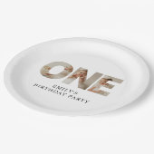 シンプルミニマモダンリスト・ボホ1stバースデーフォト ペーパープレート (アングル)