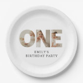 シンプルミニマモダンリスト・ボホ1stバースデーフォト ペーパープレート (正面)