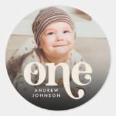 シンプルミニマモダンリスト・ボホ1stバースデーフォト ラウンドシール (正面)