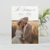 シンプルミニマモダンリストBoho 2写真結婚の 招待状 (スタンド正面)