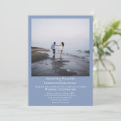 シンプルミニマモダンリストLight Blue写真結婚の 招待状 (スタンド正面)