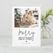 シンプルミニマモダンリストMerry Christmas写真 シーズンカード (スタンド正面)