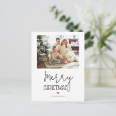 シンプルミニマモダンリストMerry Christmas写真 シーズンポストカード (スタンド正面)
