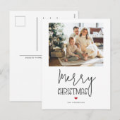 シンプルミニマモダンリストMerry Christmas写真 シーズンポストカード (正面/裏面)